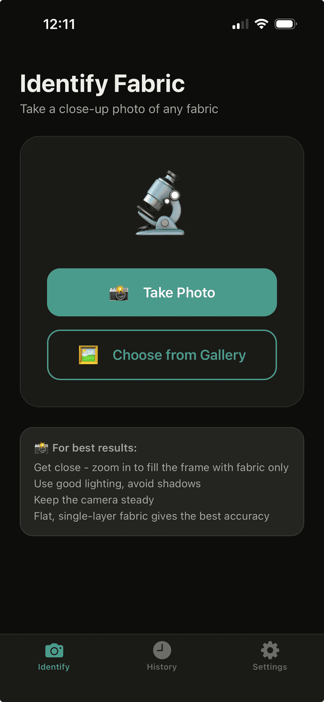 ClothDecode App Screenshot 1 - Fabric Identifier